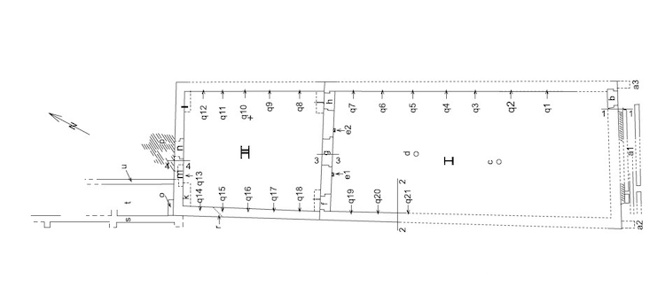 Plattegrond van de 13e-eeuwse markthal