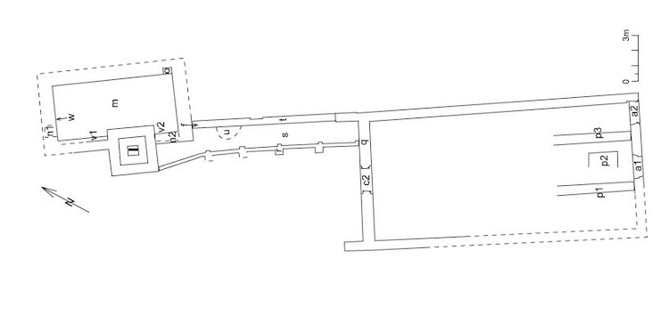 Plattegrond van het 14e-eeuwse Huis Scharlaken