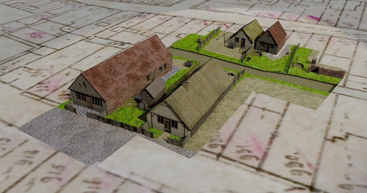 Reconstructie van het Statenplein rond 1350