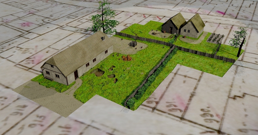 Reconstructie van het Statenplein rond 1300-1350